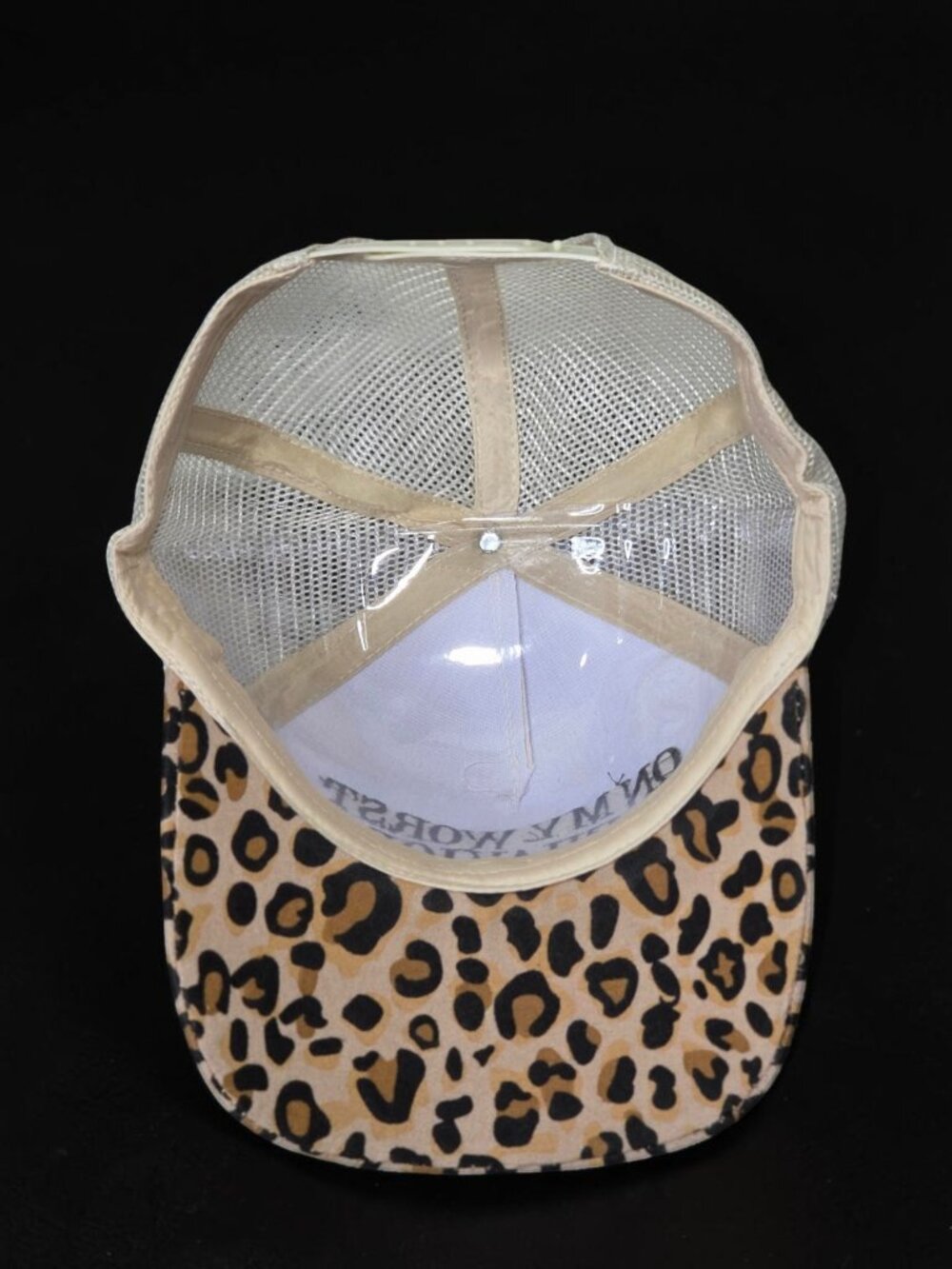 Zenana "On My Worst Behavior" Leopard / Cheetah Print Snapback Trucker Hat NWOT - Picture 7 of 13